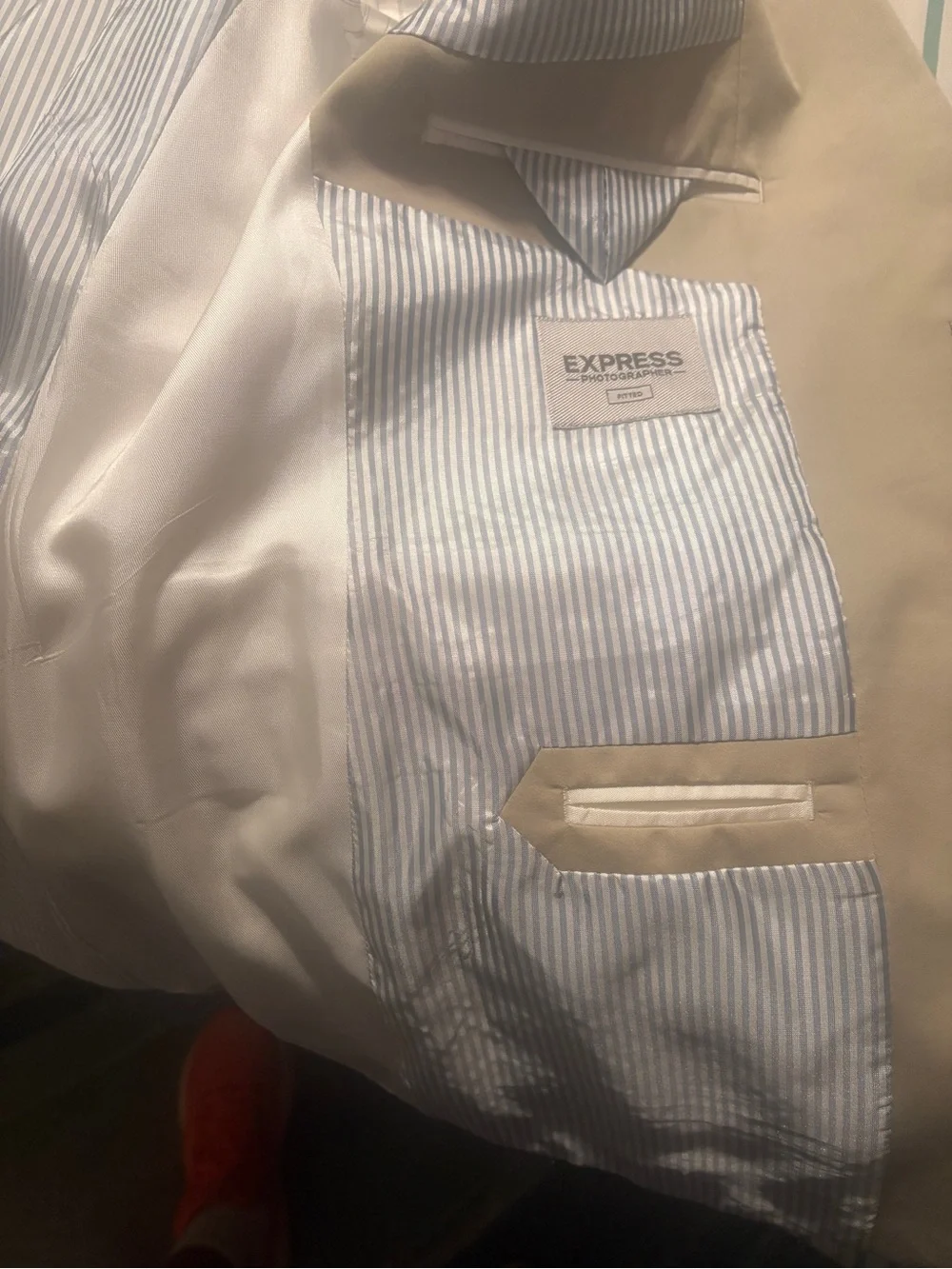 Express Men's Light Khaki Two-Piece Suit Pants size 38x32